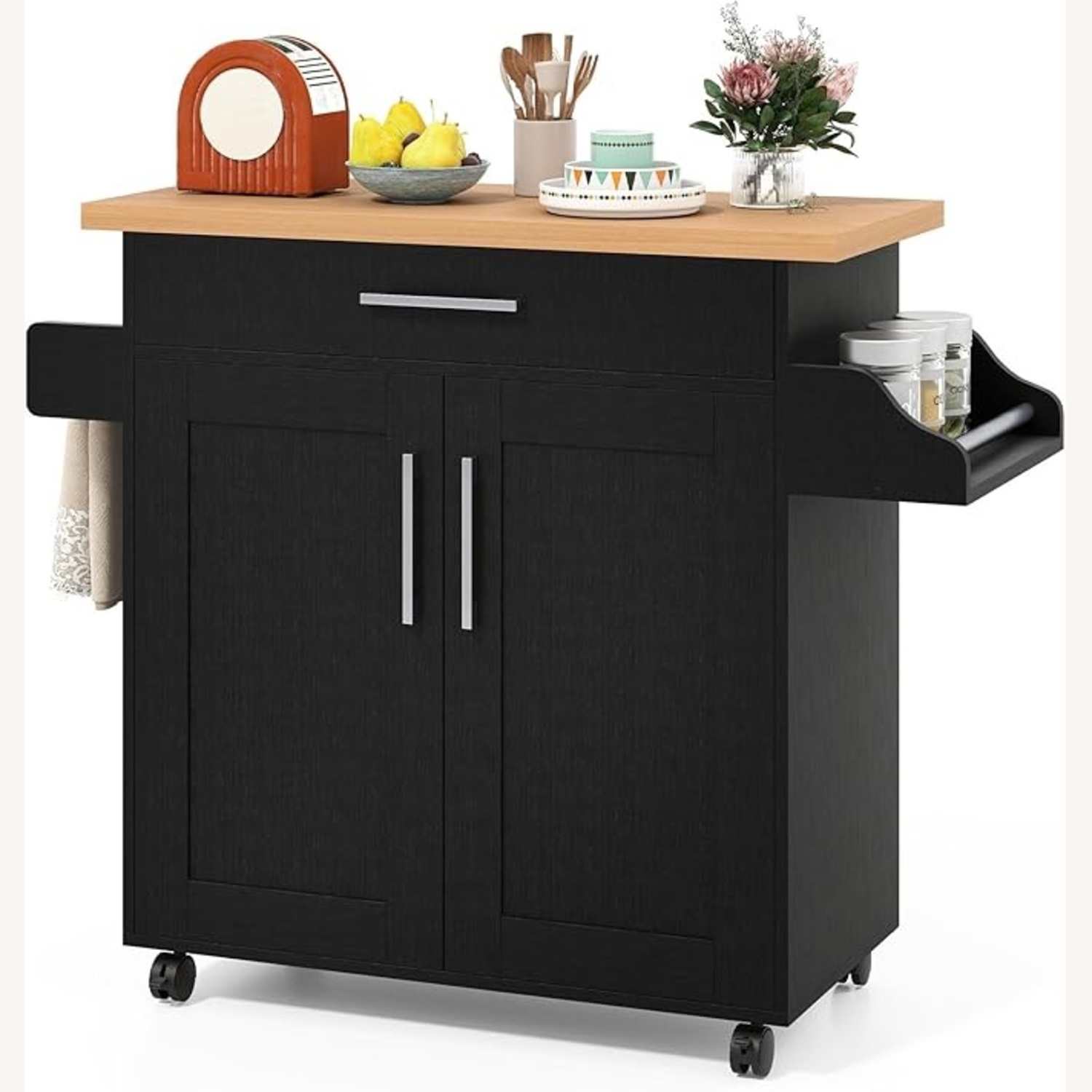 Wayfair Black Wood Bar Cart - image-5