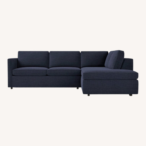 Used West Elm Harris Midnight Blue 2 Piece Sectional for sale on AptDeco