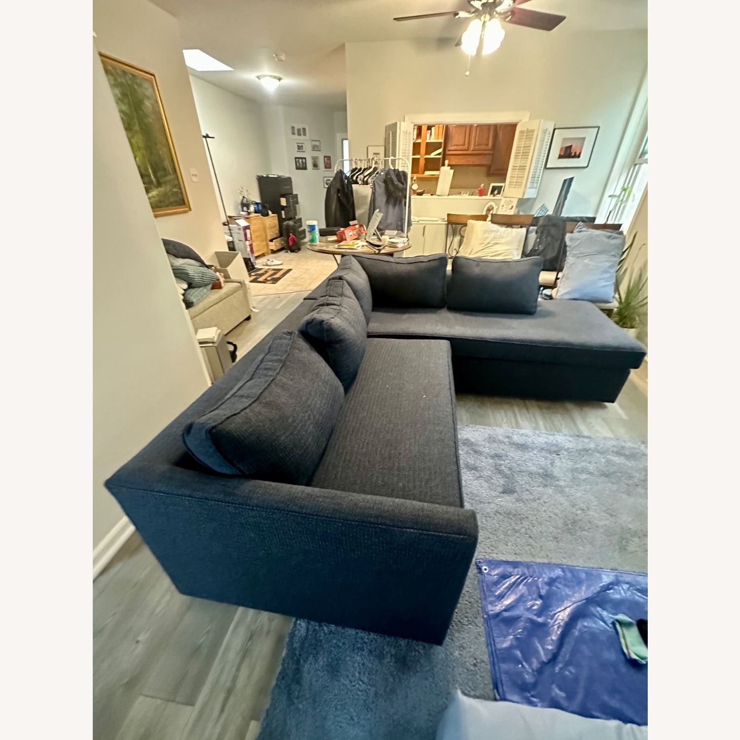 West Elm Harris Midnight Blue 2 Piece Sectional - image-2