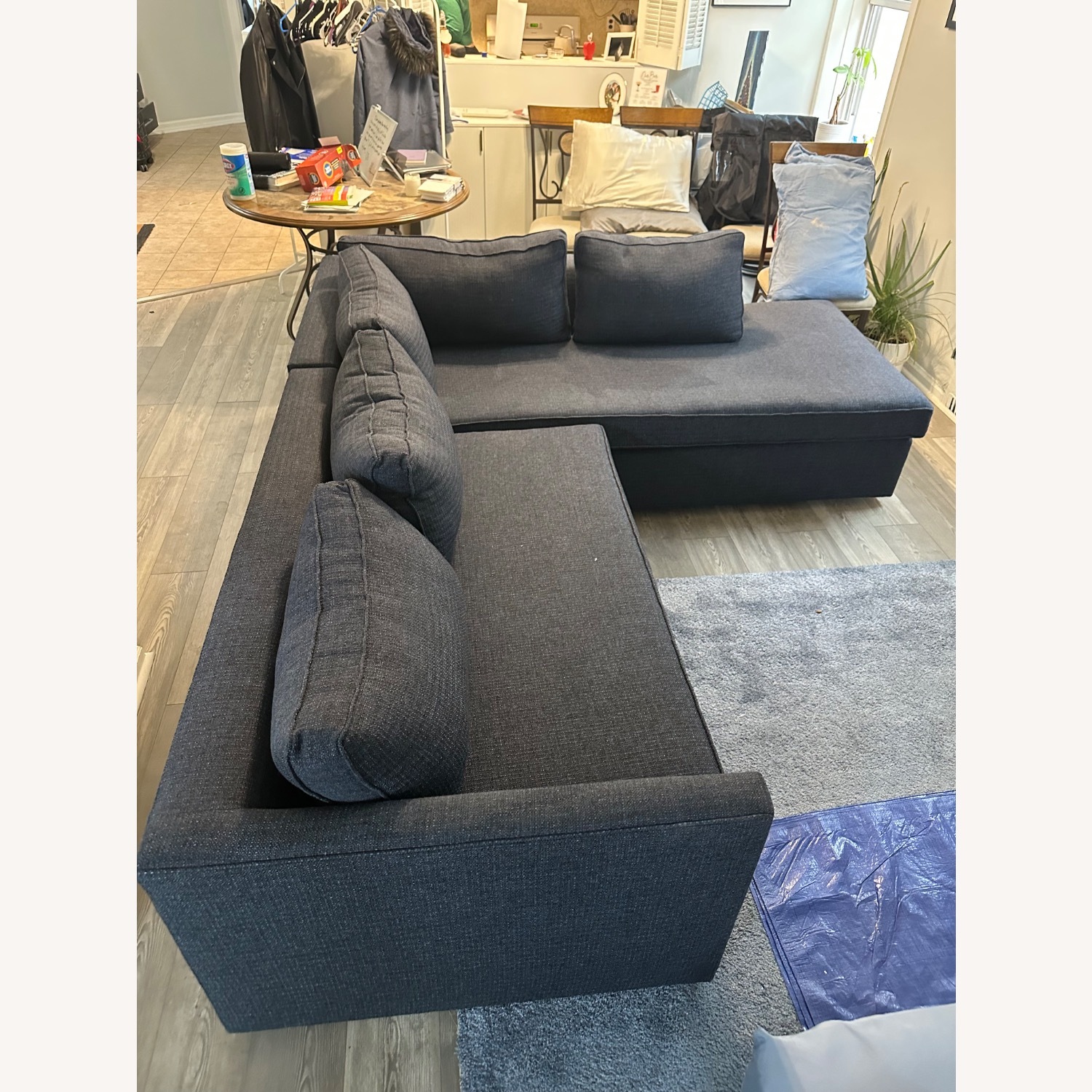 West Elm Harris Midnight Blue 2 Piece Sectional - image-5