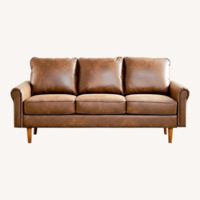 Wayfair Ainsley Dark Brown Faux Leather 3+ Seater Sofa
