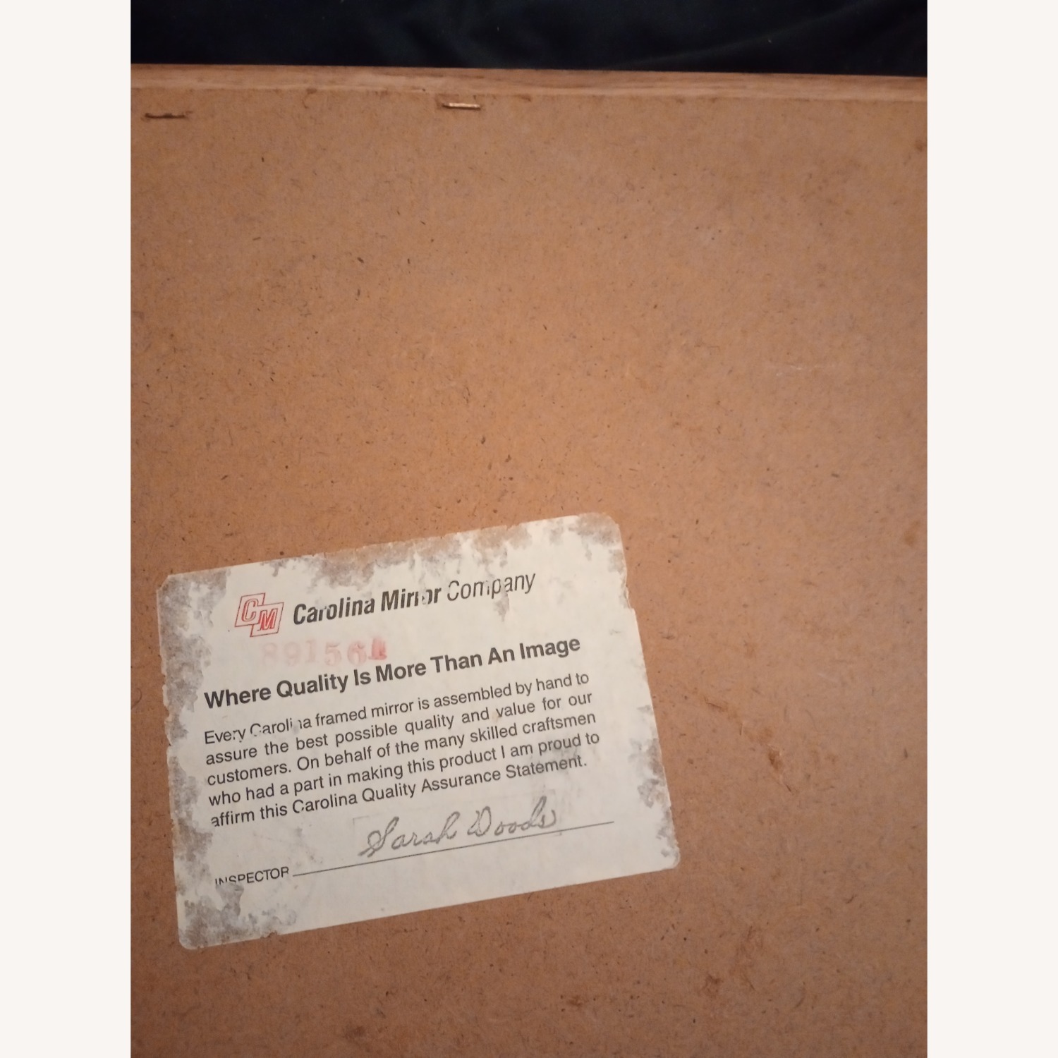 1950's Carolina Co. Beveled Signed Sarah Woods - image-3