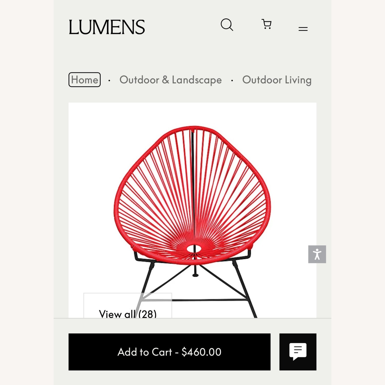 Lumens By Innit Designs Red Metal Accent Chair - image-5