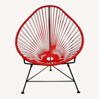 Lumens By Innit Designs Red Metal Accent Chair