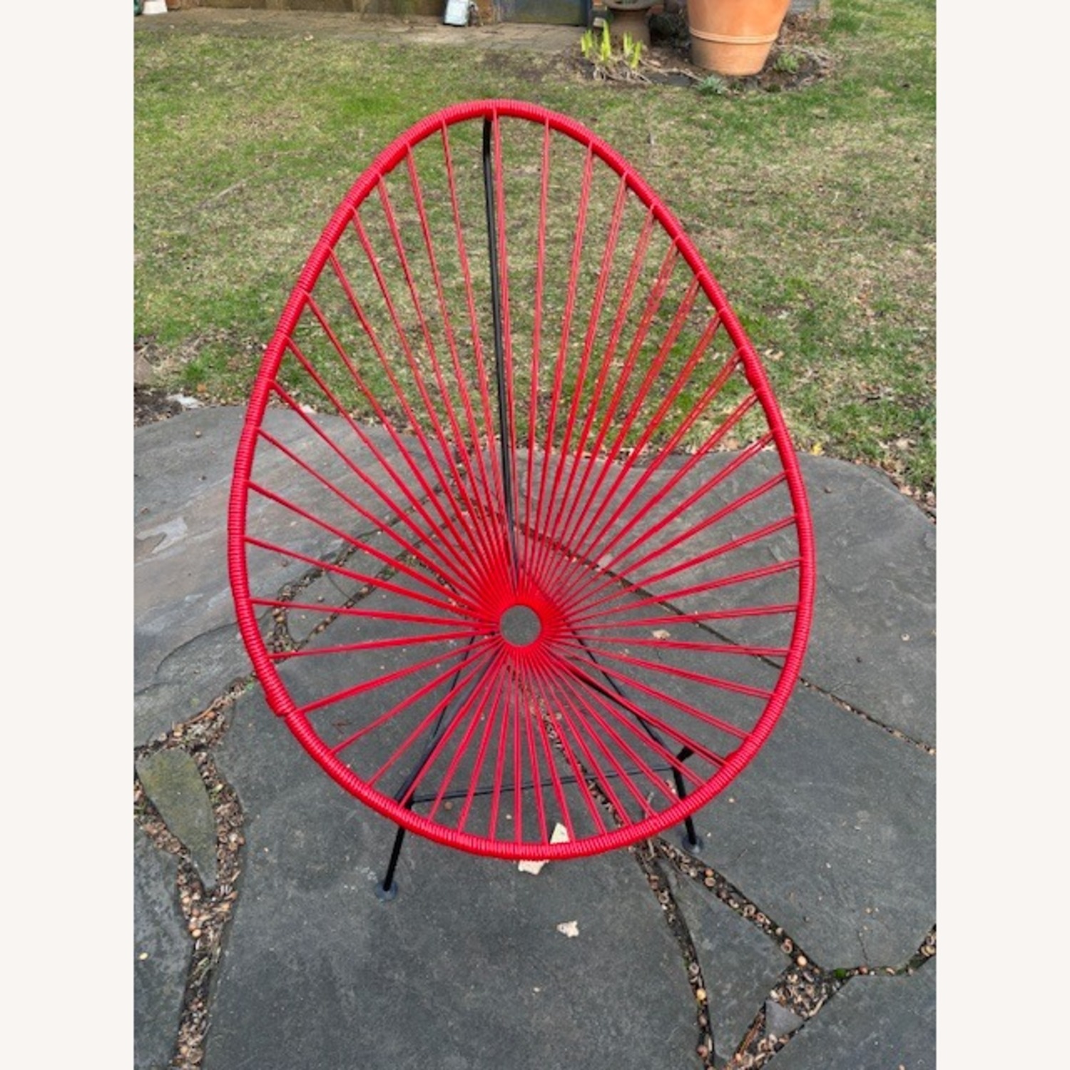 Lumens By Innit Designs Red Metal Accent Chair - image-7