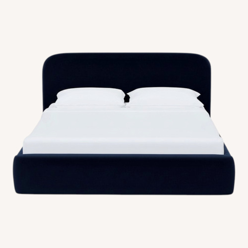 Used Lulu & Georgia Nabiha Navy Velvet Bed for sale on AptDeco