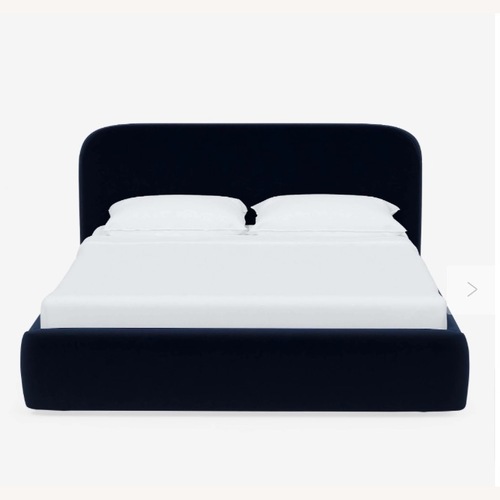 Used Lulu & Georgia Nabiha Navy Velvet Bed for sale on AptDeco
