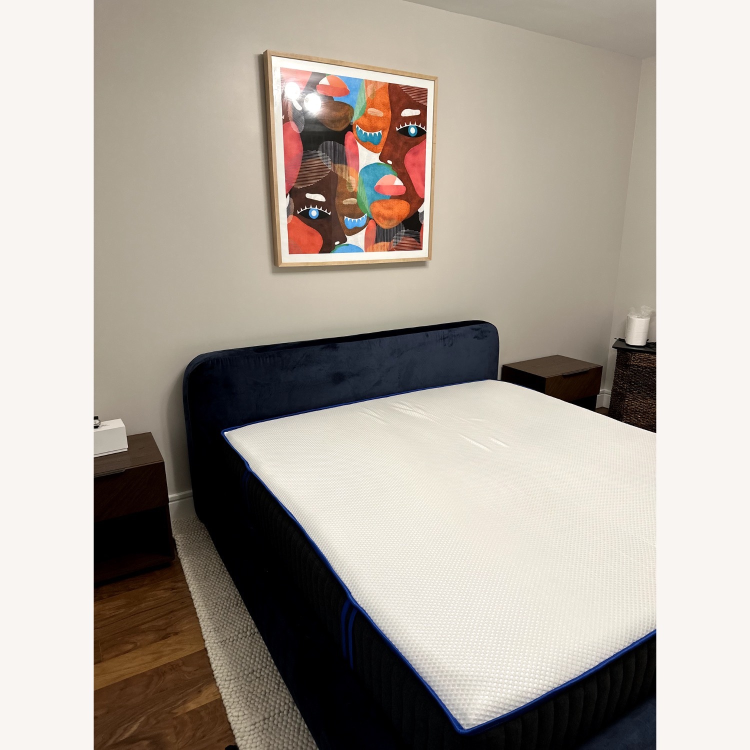 Lulu & Georgia Nabiha Navy Velvet Bed - image-4