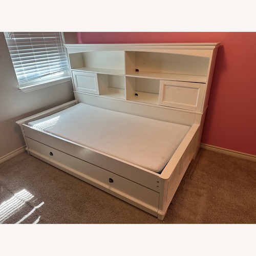Used White Wood Twin Bed for sale on AptDeco