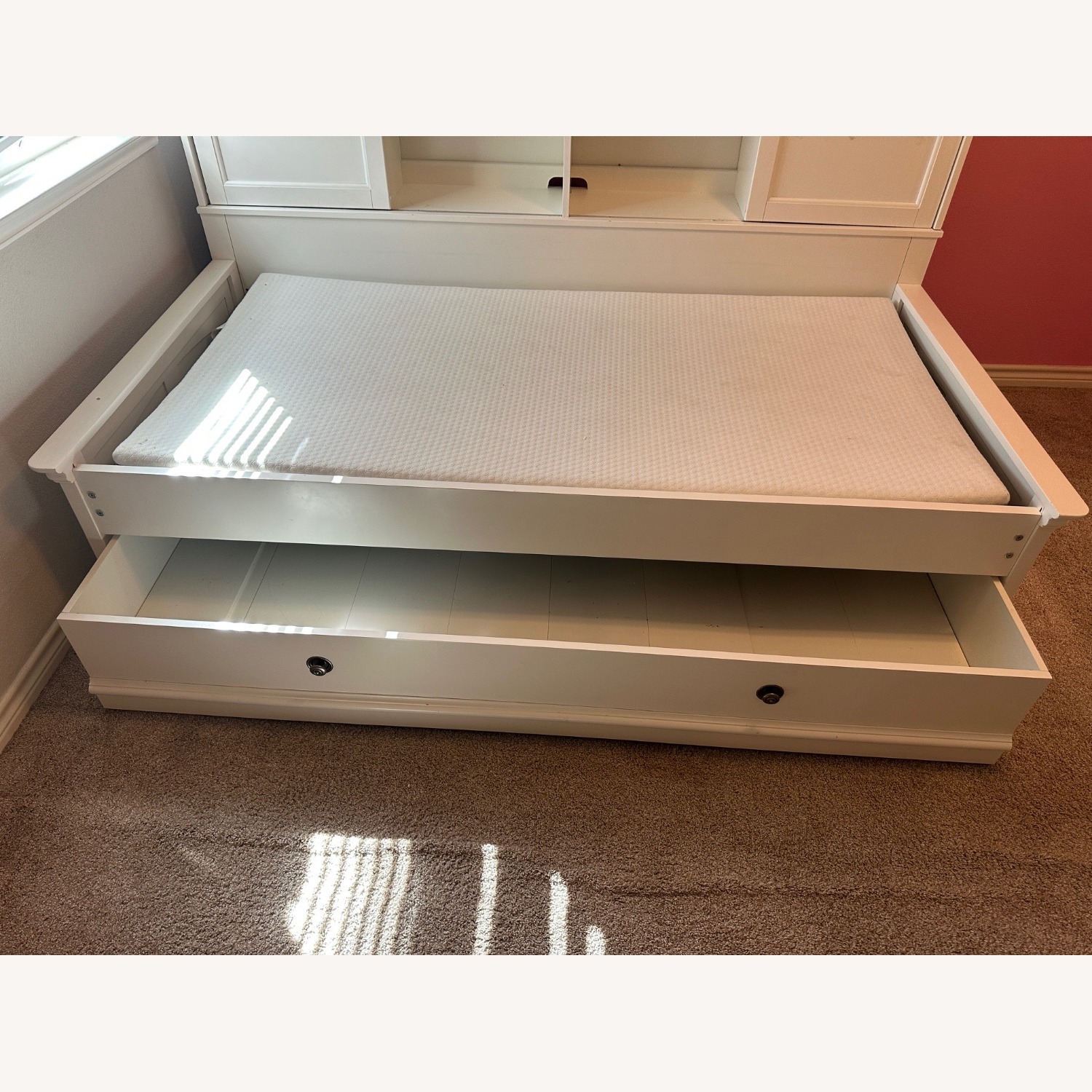 White Wood Twin Bed - image-6