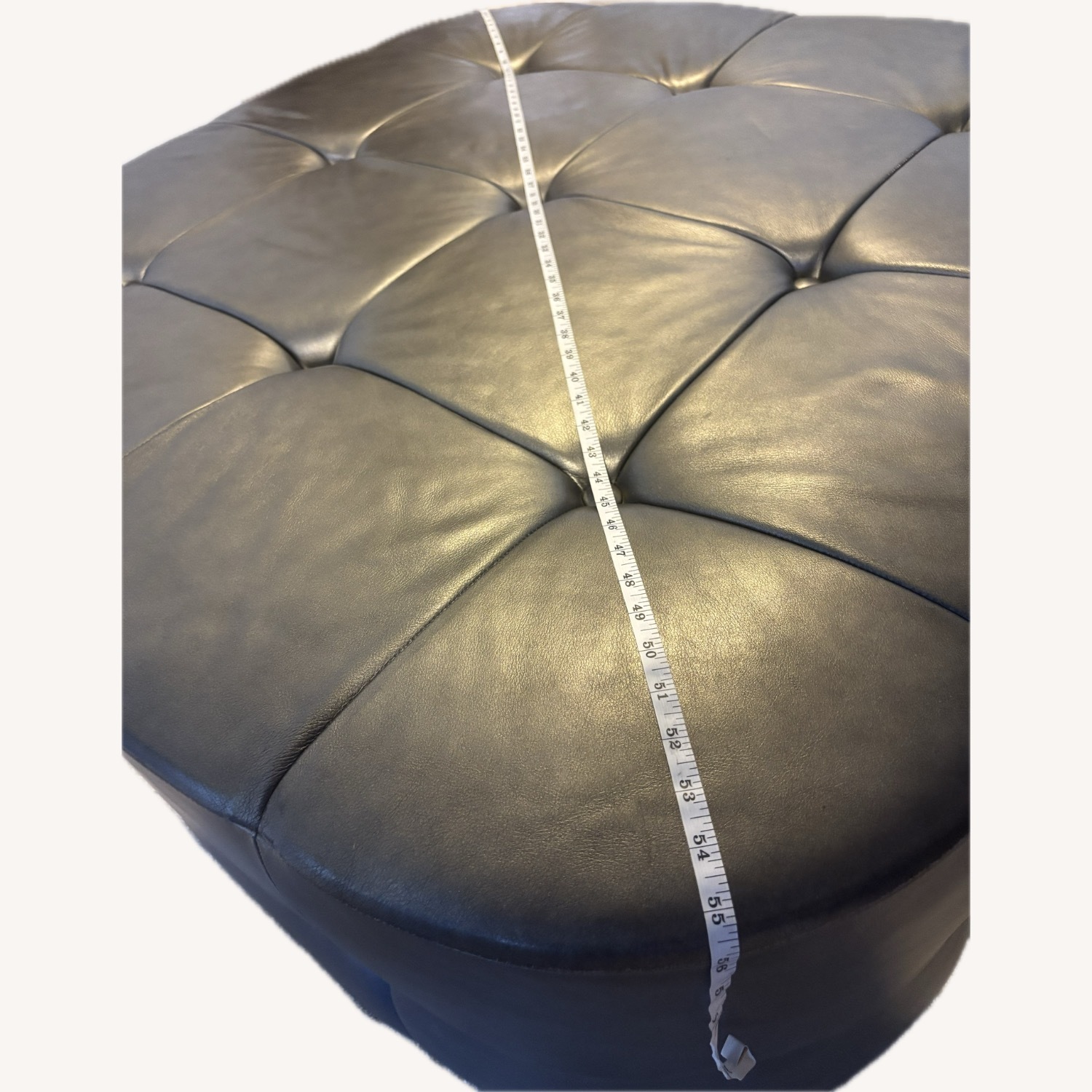 Tufted Leather Ottoman - image-6