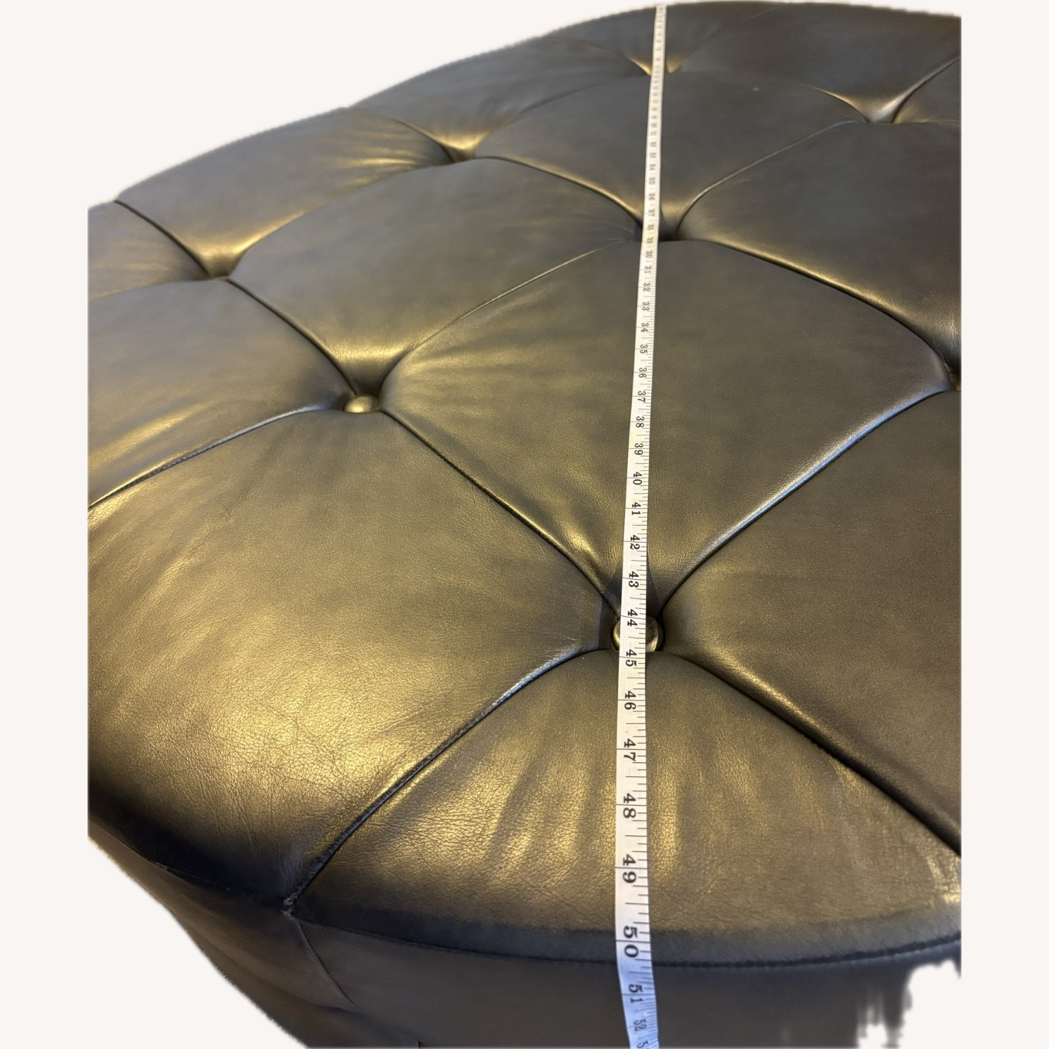 Tufted Leather Ottoman - image-5
