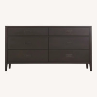 Crate & Barrel Arch Dark Wood Dresser (6 Drawers)