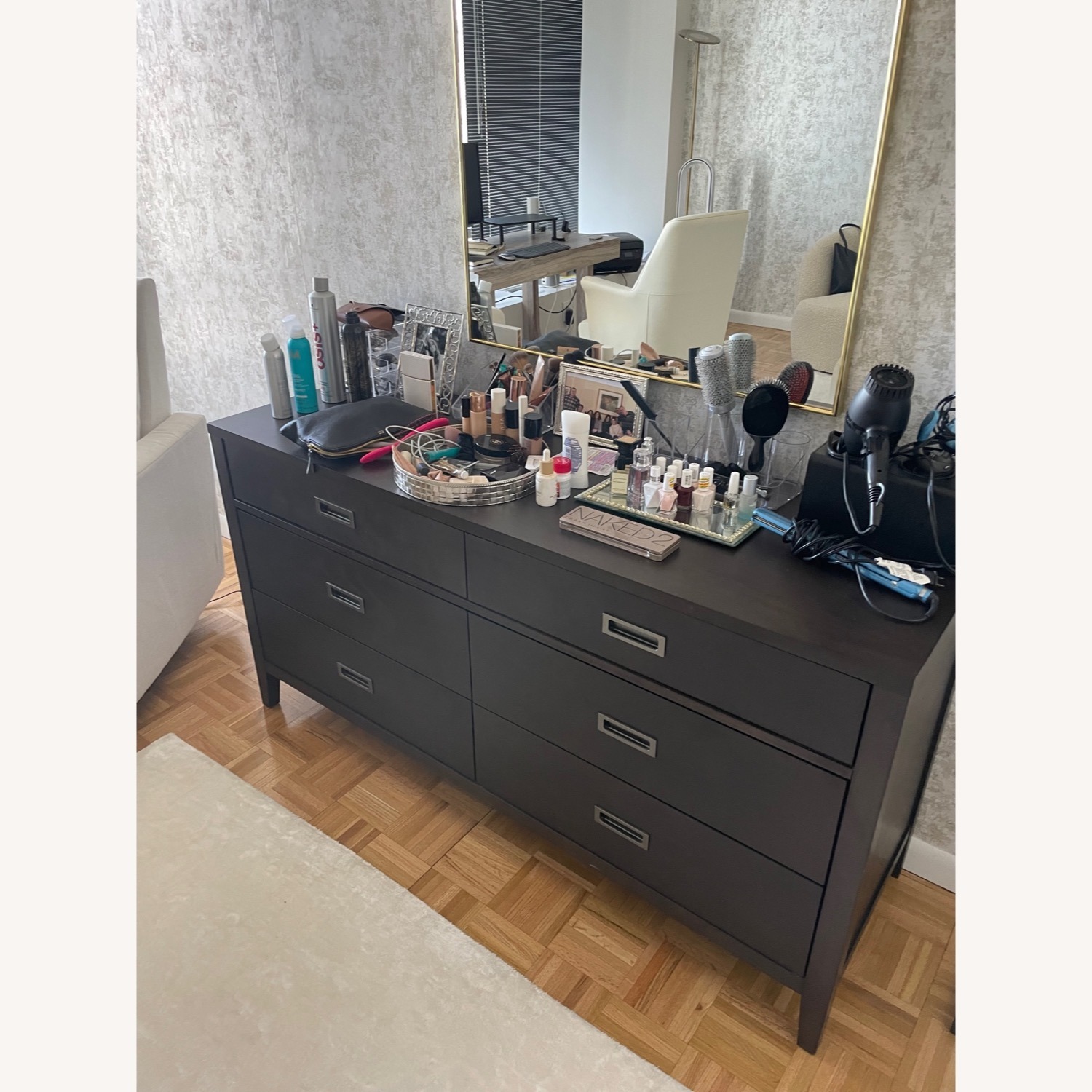 Crate & Barrel Arch Dark Wood Dresser (6 Drawers) - image-3