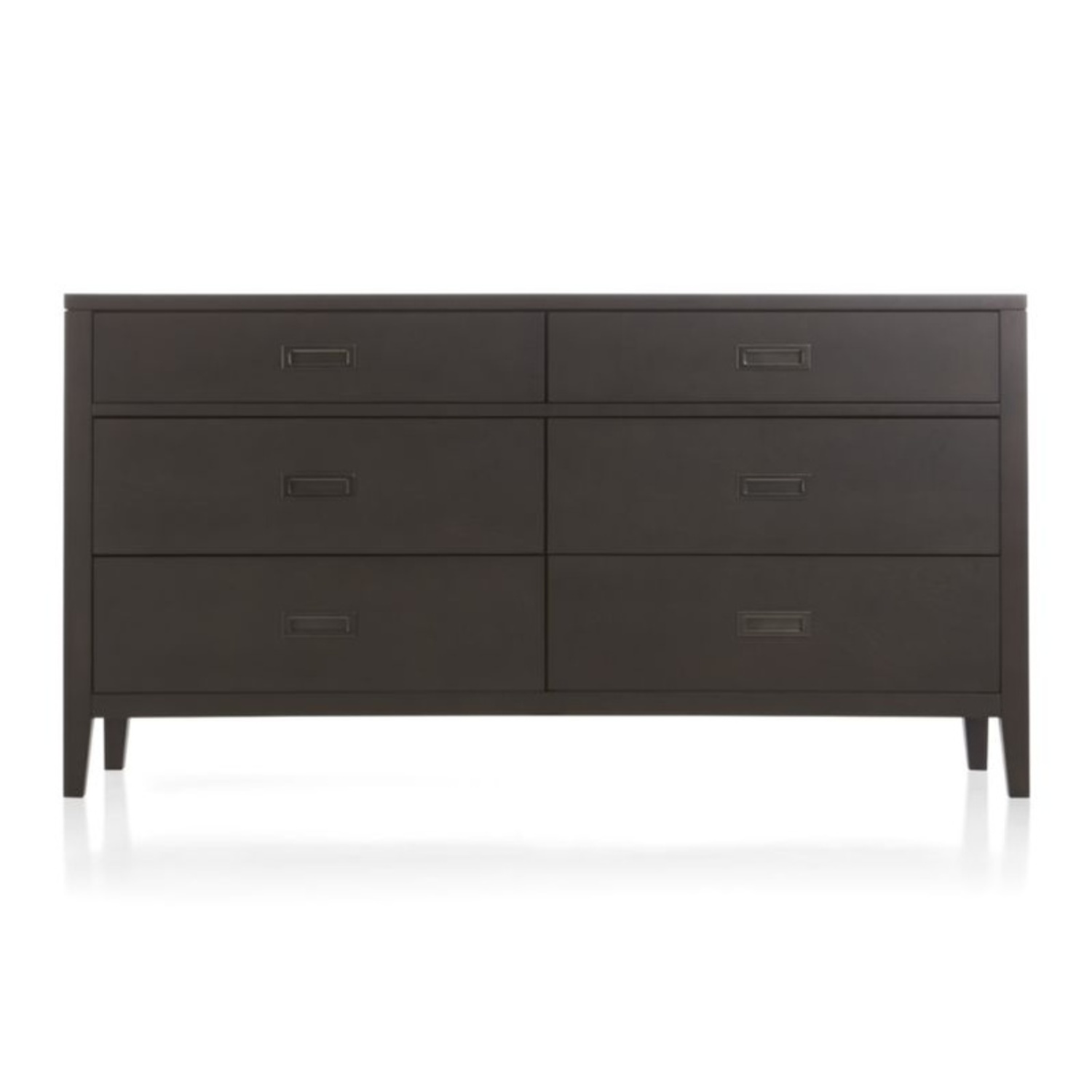 Crate & Barrel Arch Dark Wood Dresser (6 Drawers) - image-7
