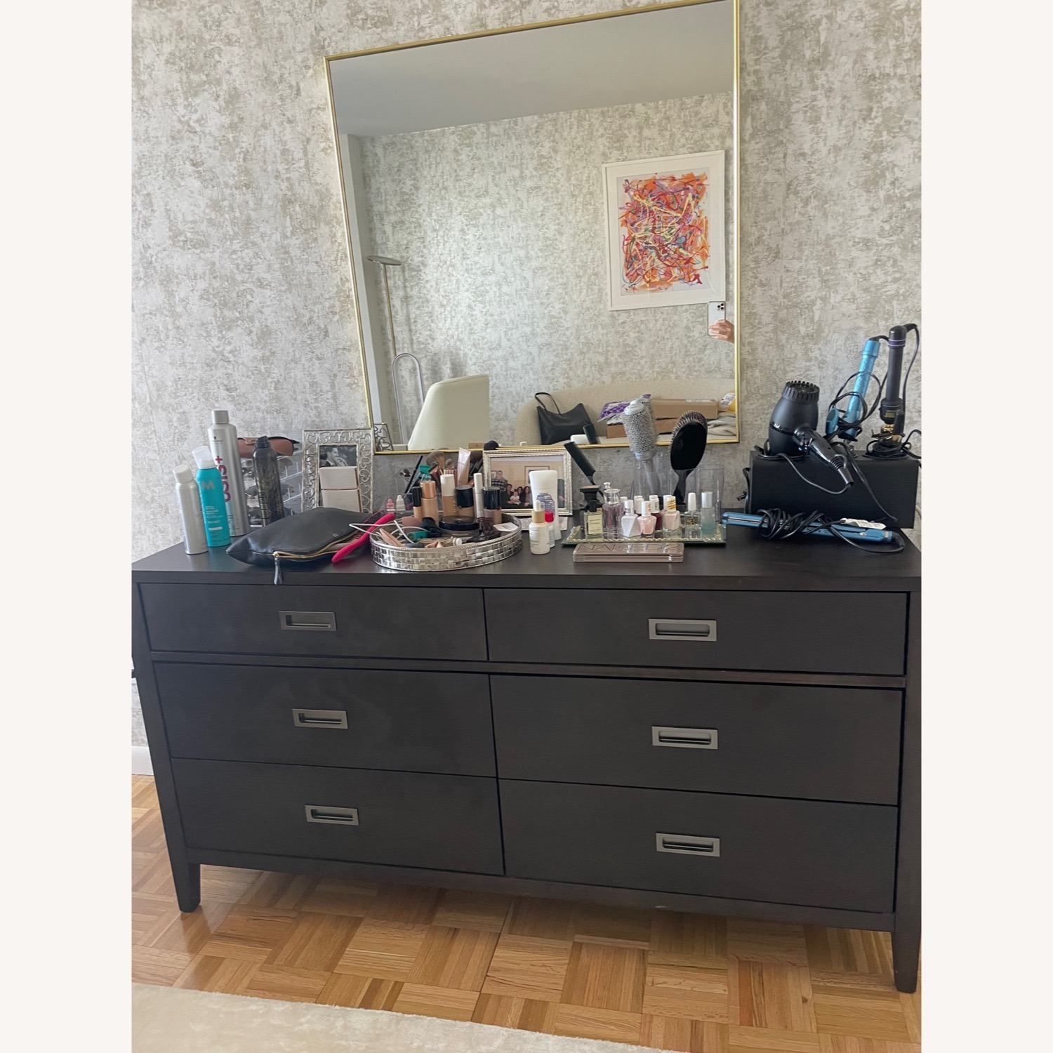 Crate & Barrel Arch Dark Wood Dresser (6 Drawers) - image-2