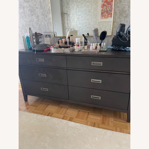 Used Crate & Barrel Arch Dark Wood Dresser (6 Drawers) for sale on AptDeco