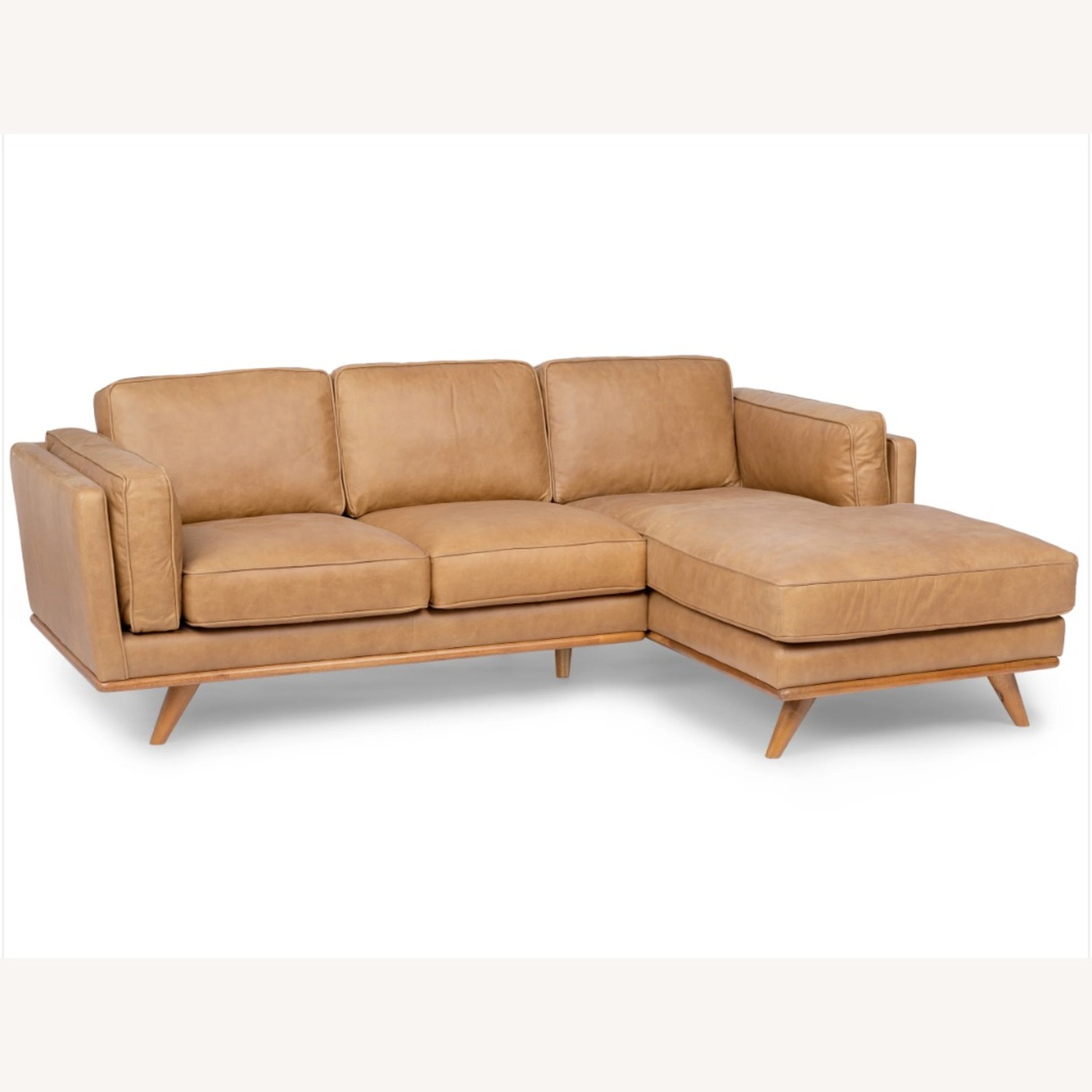 Article Timber Leather Sectional - image-1