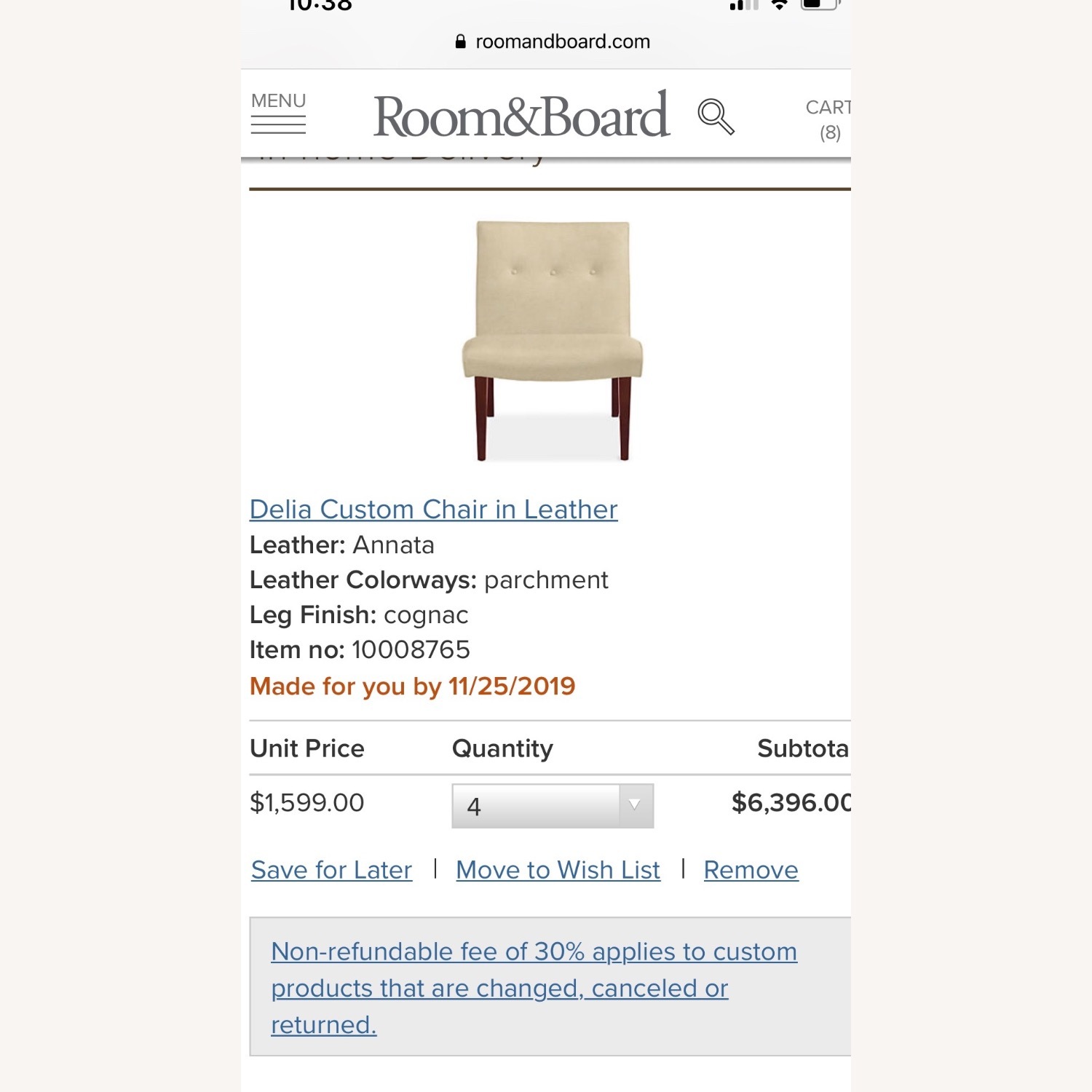 Room & Board Natural Faux Leather Armchair - image-15