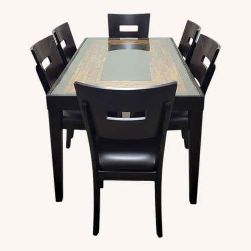 Used 6 Chail Glass Top Dining Table for sale on AptDeco