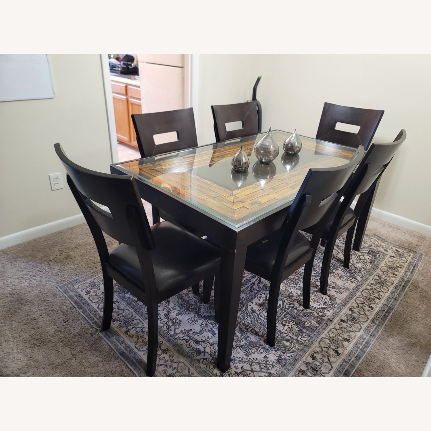 6 Chail Glass Top Dining Table - image-2