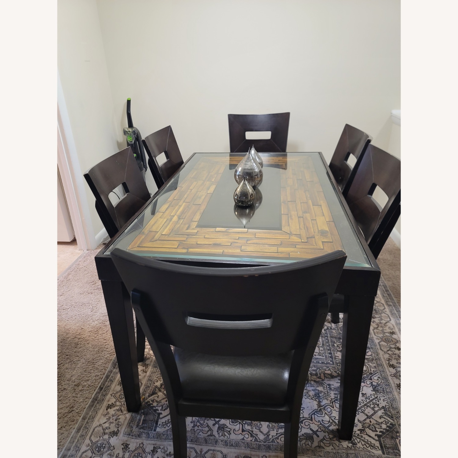 6 Chail Glass Top Dining Table - image-3