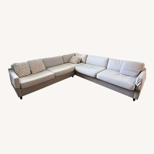Used Joybird Eliot Light Gray Fabric 3+ Piece Sectional for sale on AptDeco
