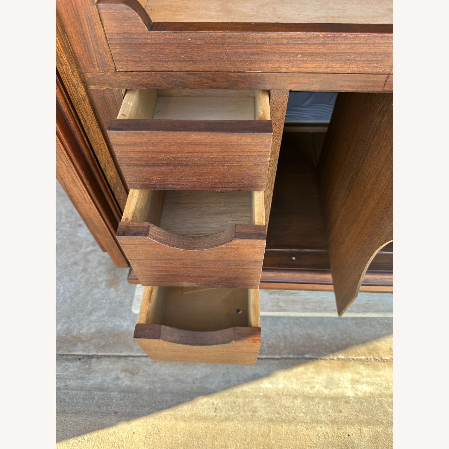 Vintage/Antique Custom Brown Wood Office Media/Bar - image-14