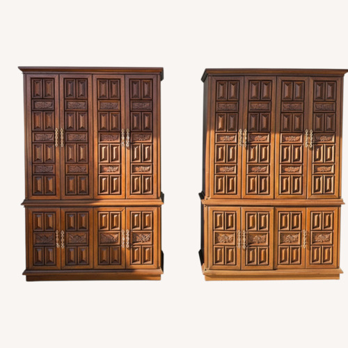 Used Vintage/Antique Custom Brown Wood Office Media/Bar for sale on AptDeco