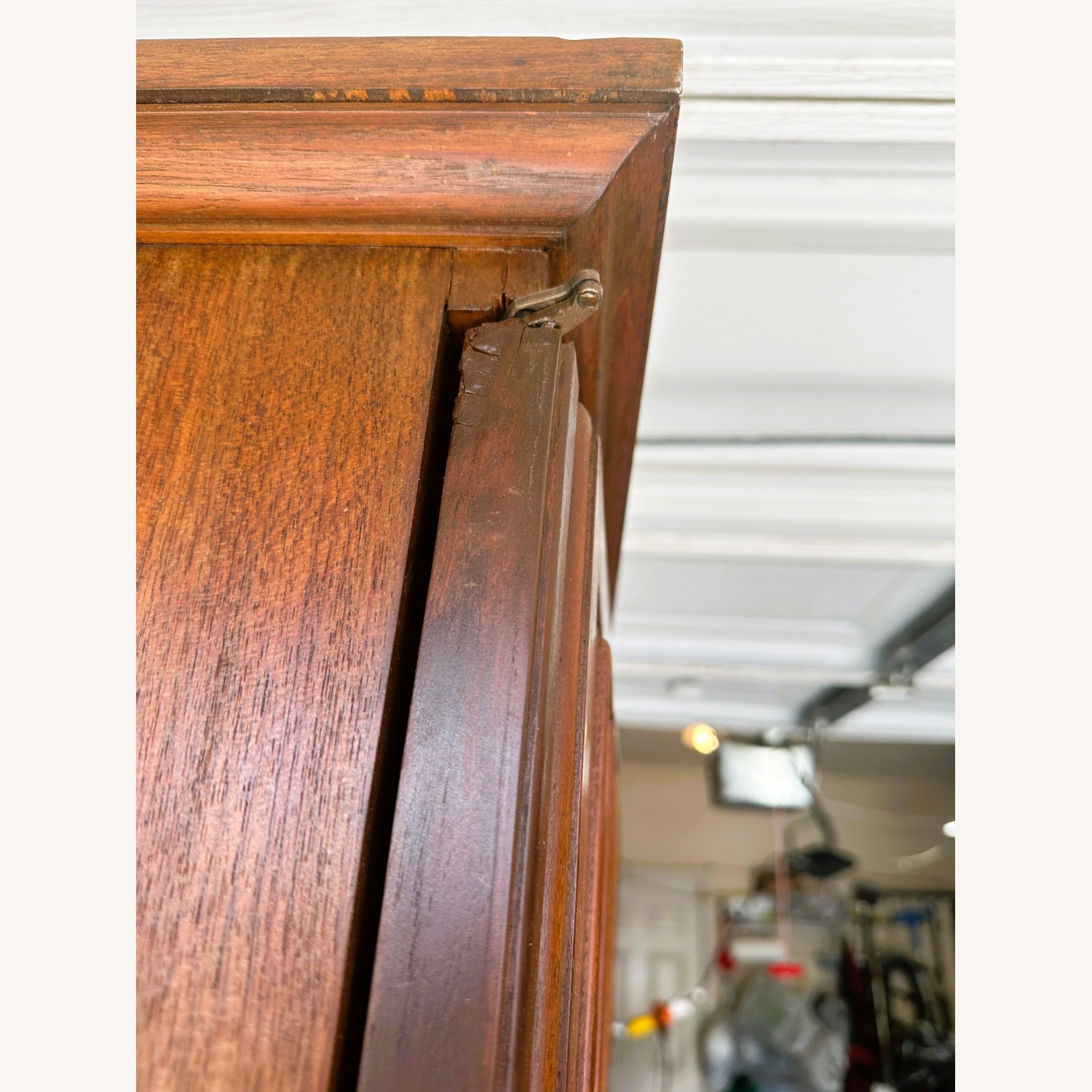 Vintage/Antique Custom Brown Wood Office Media/Bar - image-4