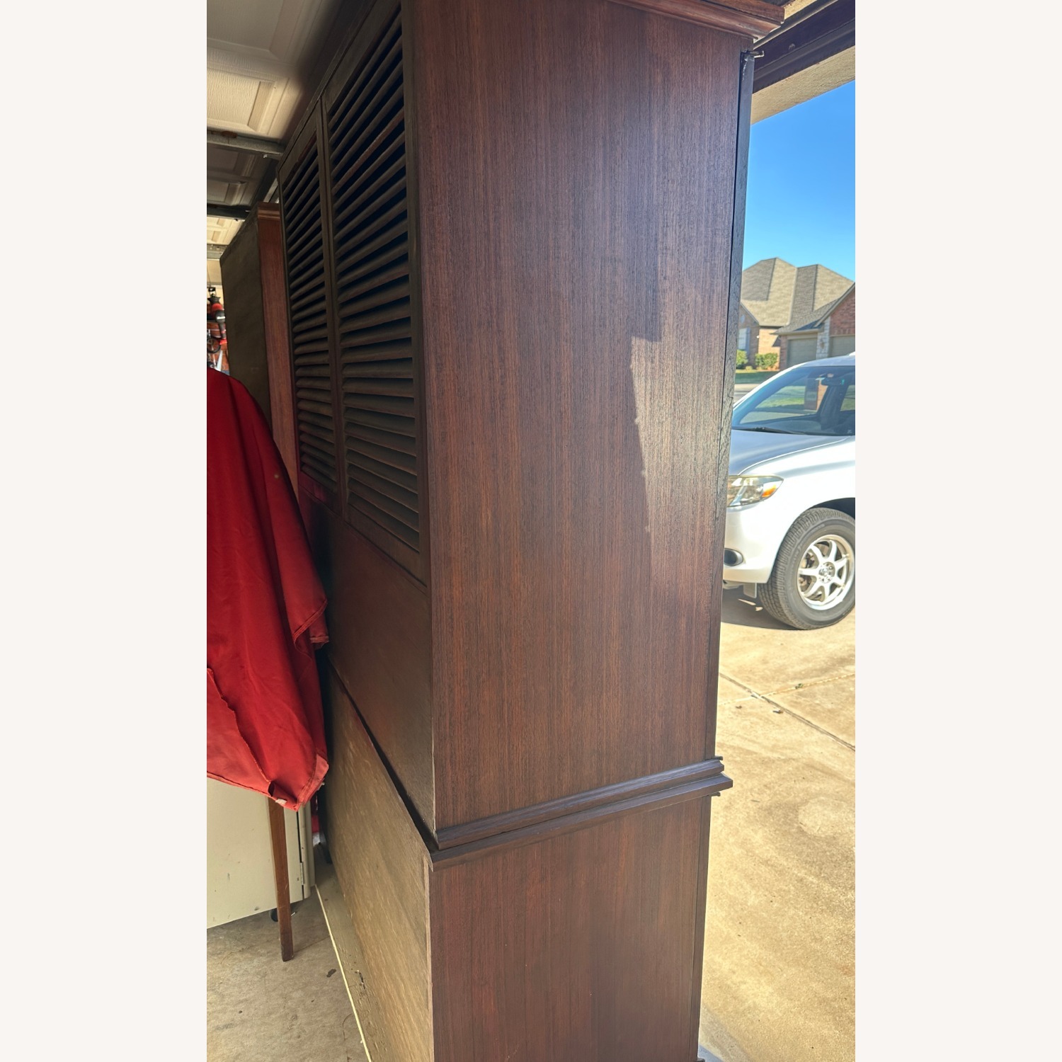 Vintage/Antique Custom Brown Wood Office Media/Bar - image-12