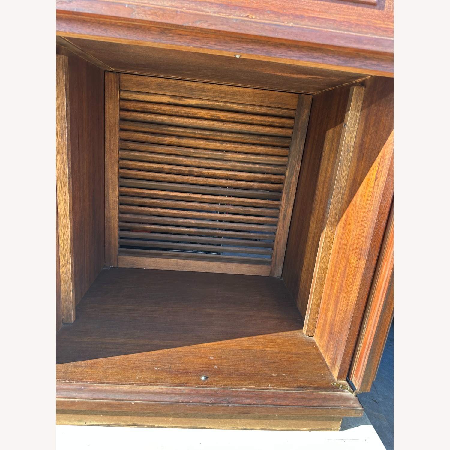 Vintage/Antique Custom Brown Wood Office Media/Bar - image-9