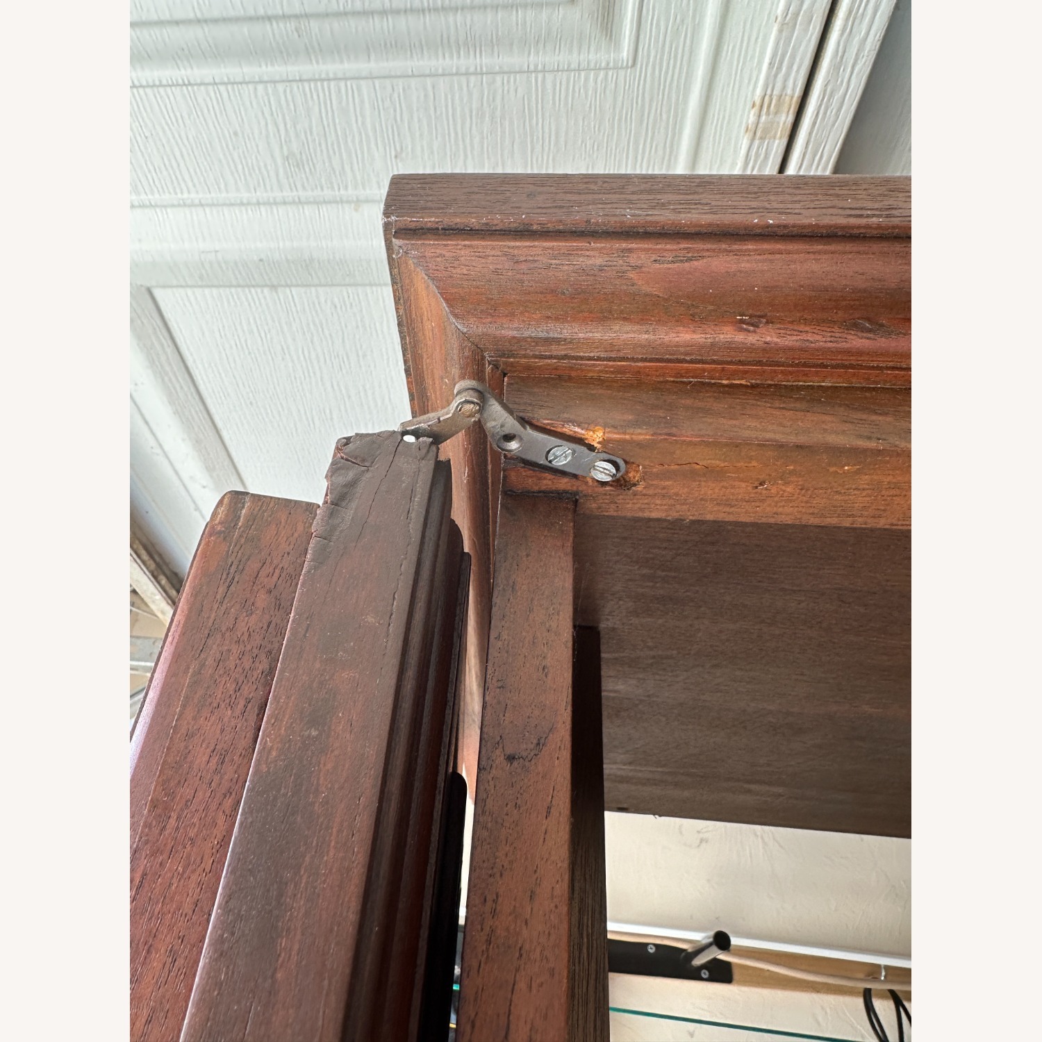 Vintage/Antique Custom Brown Wood Office Media/Bar - image-5