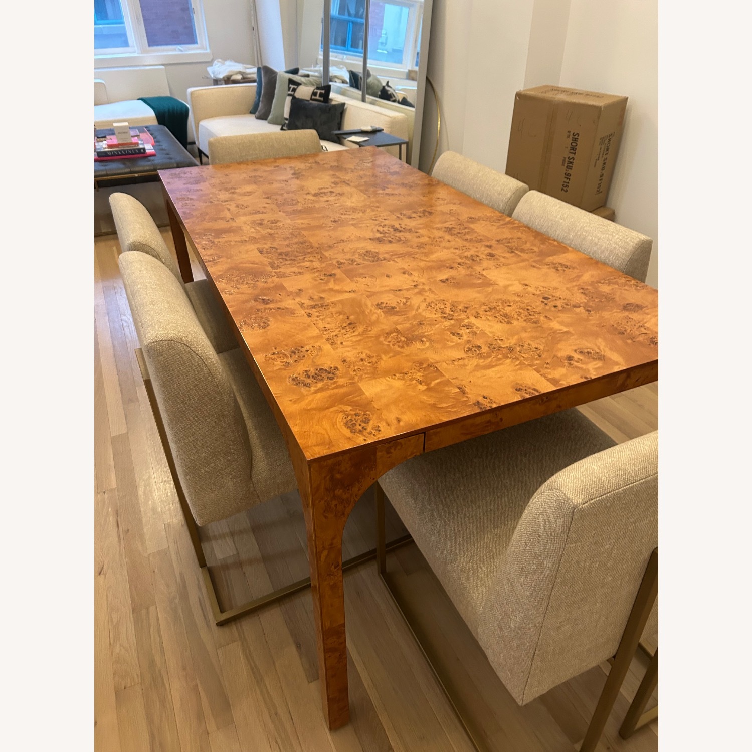CB2 Aqua Virgo Burl Dining Table - image-5