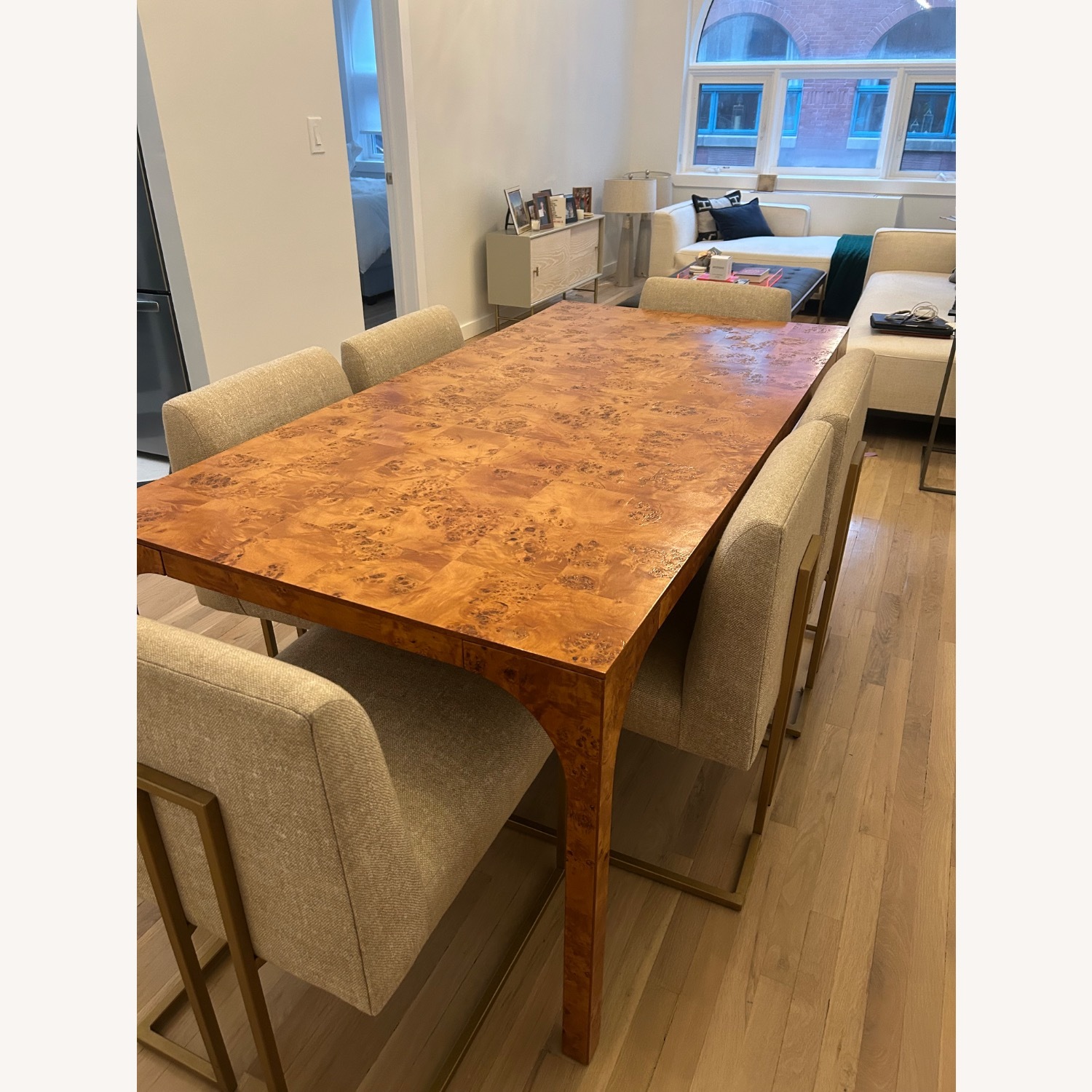 CB2 Aqua Virgo Burl Dining Table - image-6