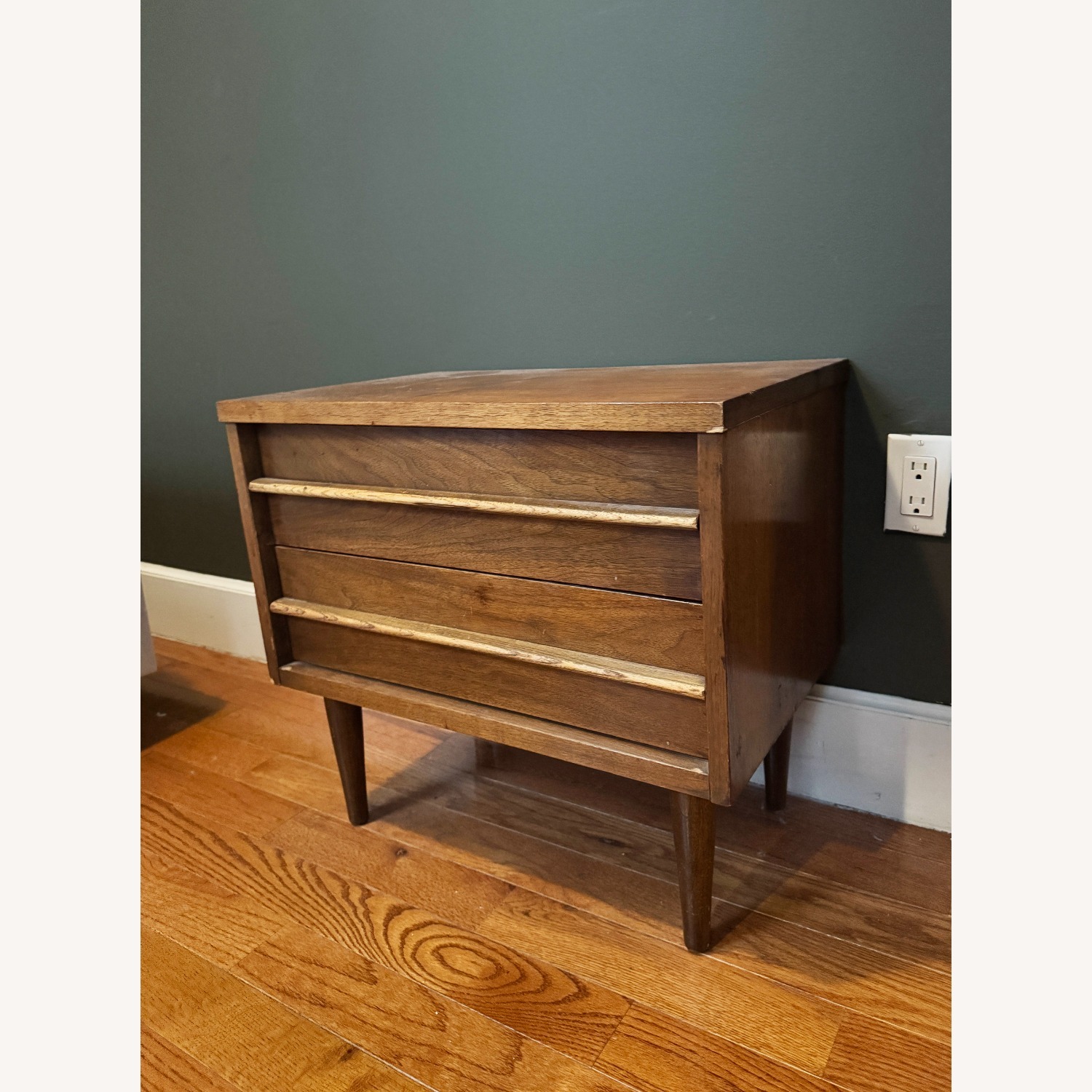 Vintage/Antique Mcm Dark Brown Wood Nightstand - image-4