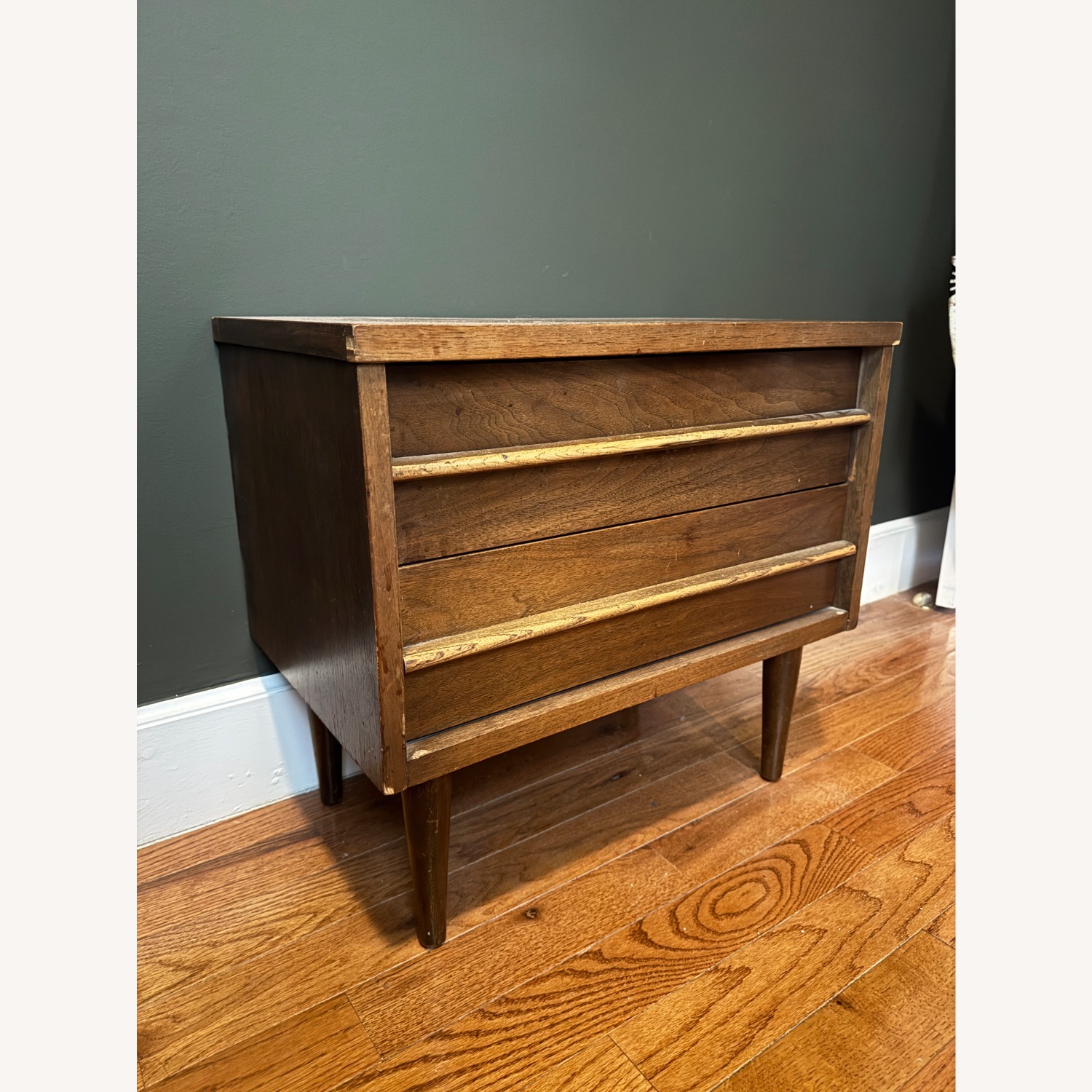 Vintage/Antique Mcm Dark Brown Wood Nightstand - image-3