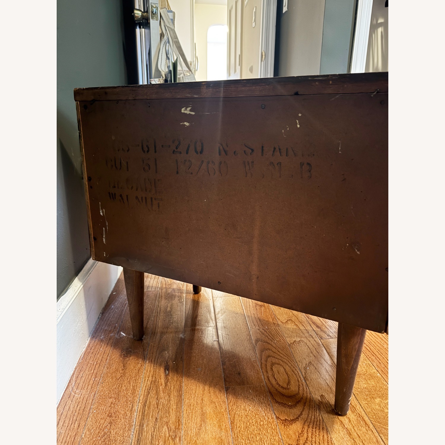 Vintage/Antique Mcm Dark Brown Wood Nightstand - image-2