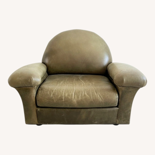 Used Vintage Buchsbaum Green Leather Armchair for sale on AptDeco