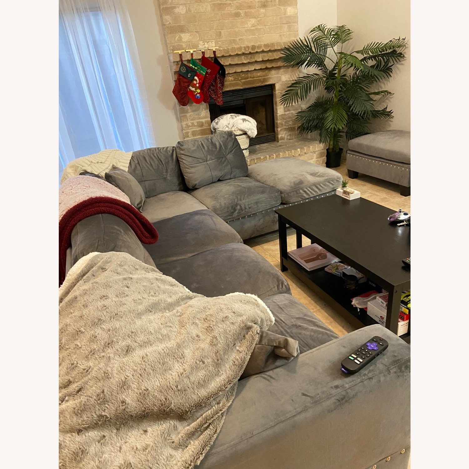 Wayfair Light Gray Velvet 3+ Piece Sectional - image-3