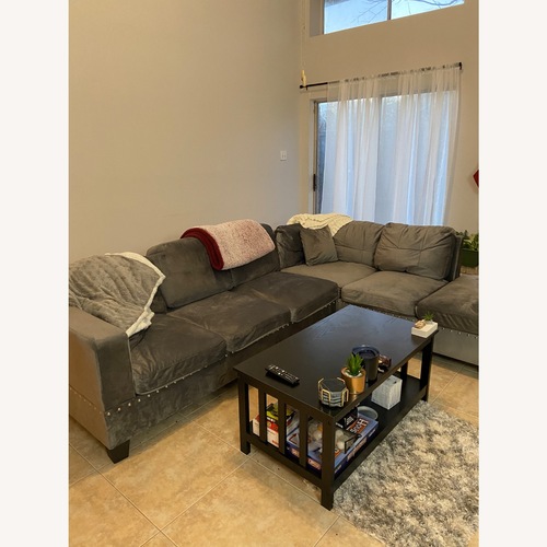 Used Wayfair Light Gray Velvet 3+ Piece Sectional for sale on AptDeco