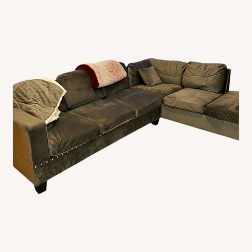 Used Wayfair Light Gray Velvet 3+ Piece Sectional for sale on AptDeco