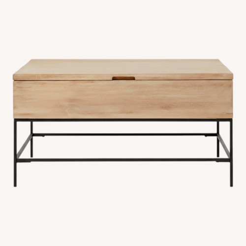 Used West Elm Industrial Natural Wood Coffee Table for sale on AptDeco