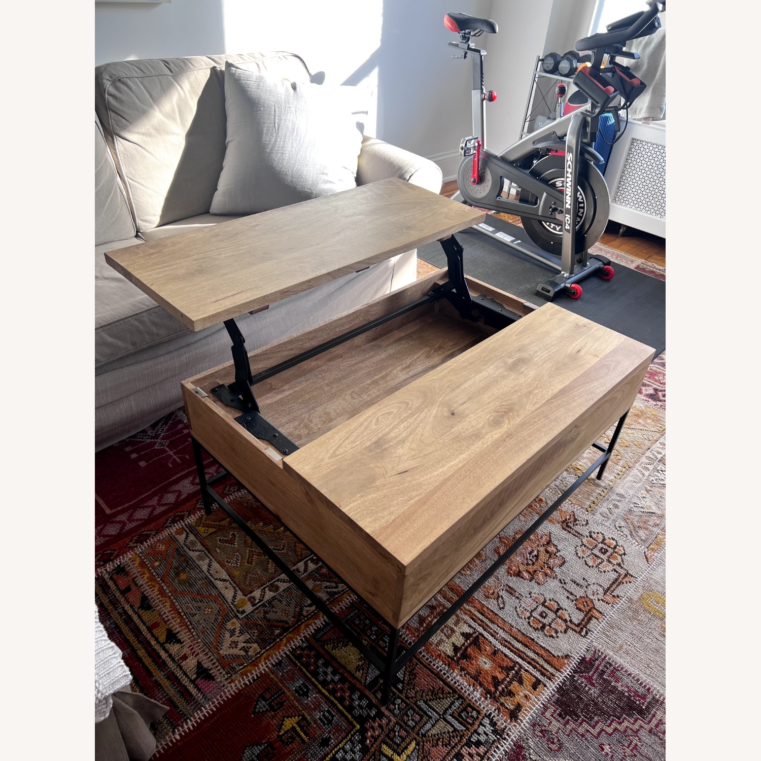 West Elm Industrial Natural Wood Coffee Table - image-2