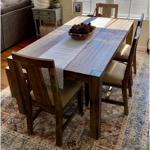 Used Macy's Canyon Dining Table w 4 Chairs & Bench for sale on AptDeco