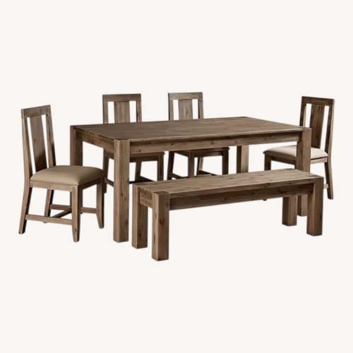 Used Macy's Canyon Dining Table w 4 Chairs & Bench for sale on AptDeco