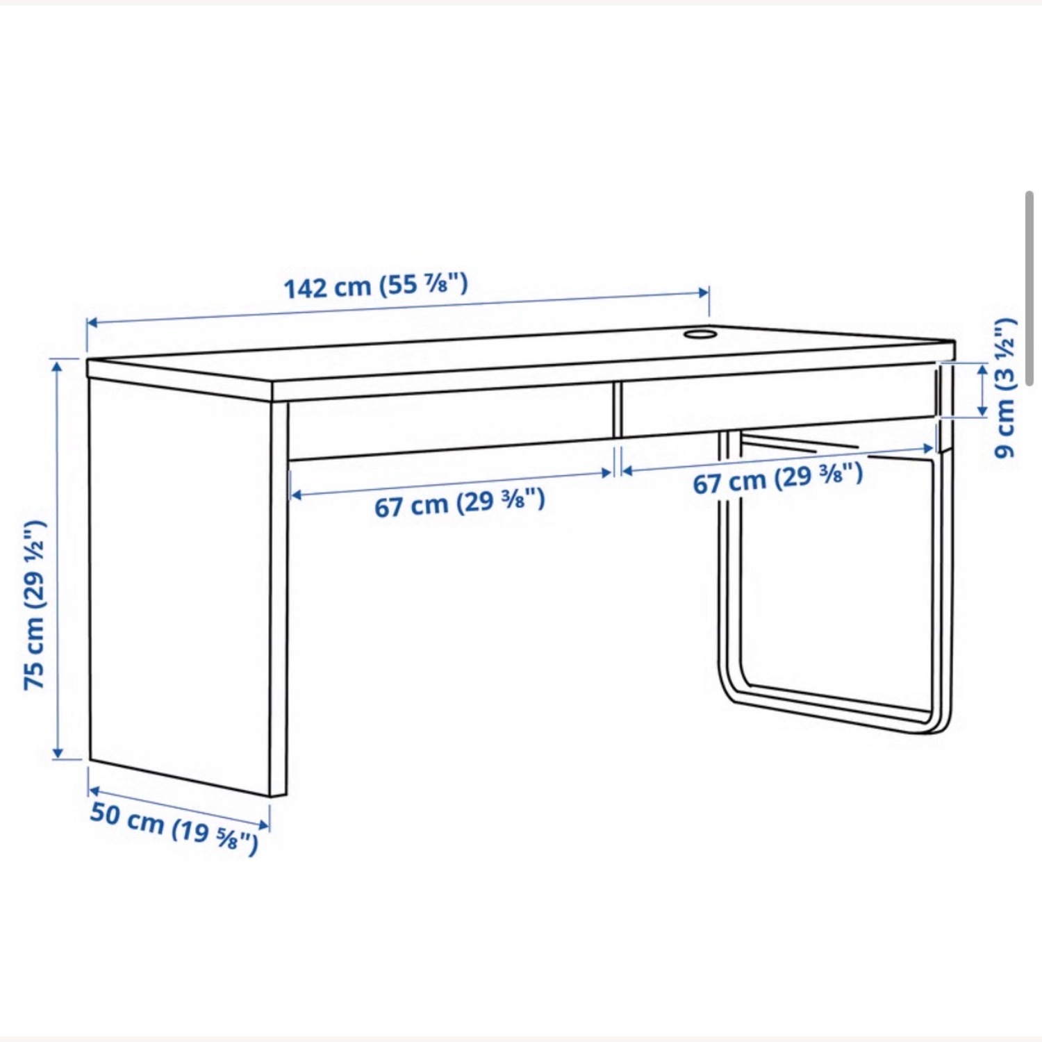 IKEA MICKE White Wood Desk - image-4