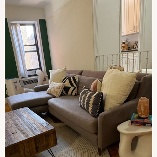 Used West Elm Crosby Light Gray Fabric 2 Piece Sectional for sale on AptDeco