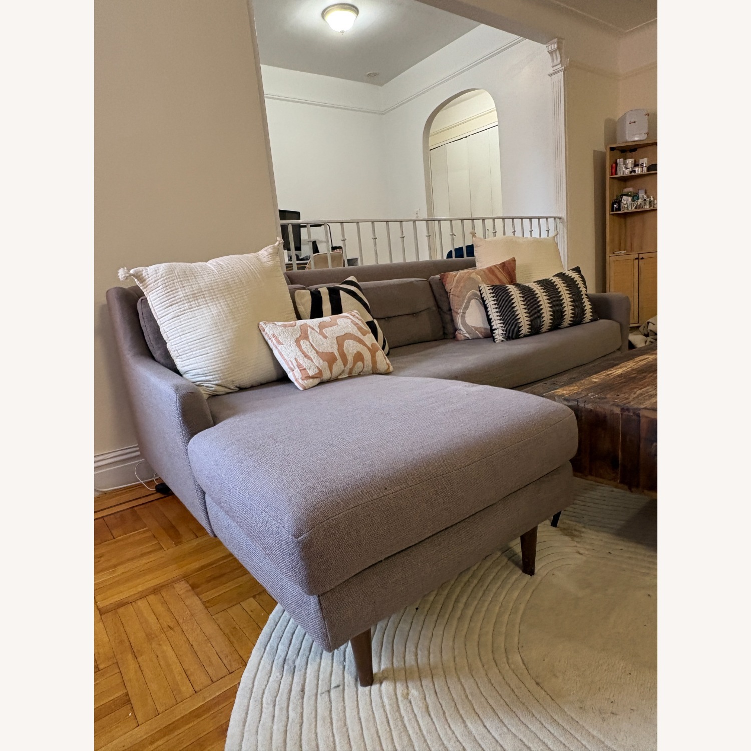 West Elm Crosby Light Gray Fabric 2 Piece Sectional - image-4