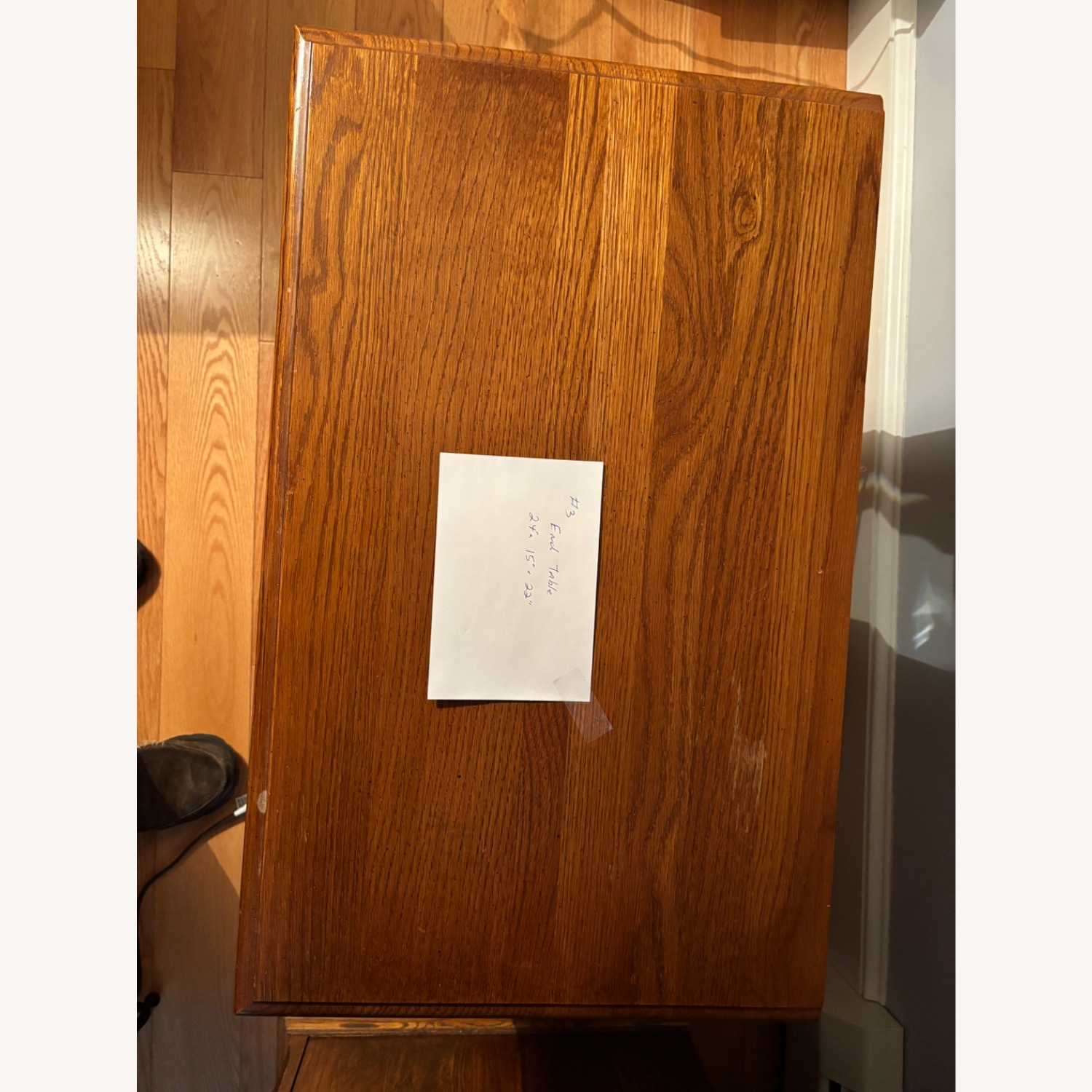 Light Brown Wood Nightstand - image-4